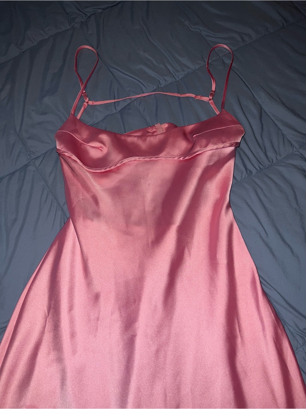 Zara Satin Slip Dress in Rose Pink - Women Long Dress - Picture 2 of 8